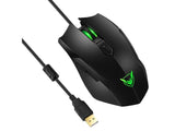 Pictek Gaming Mouse, Ergonomic Mouse Wired Mouse Optical Mice with 3200DPI, 4 Adjustable Levels, Auto Breathing Lights for PC, Laptop,Computer (Black)